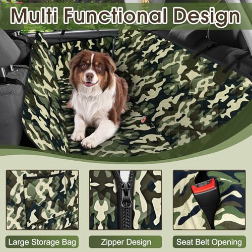 Waterproof Dog Car Seat Cover for Back Seat (Camouflage / Small,Standard)