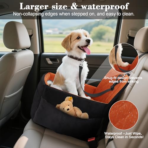 Dog Car Seat for Small (black-brown)