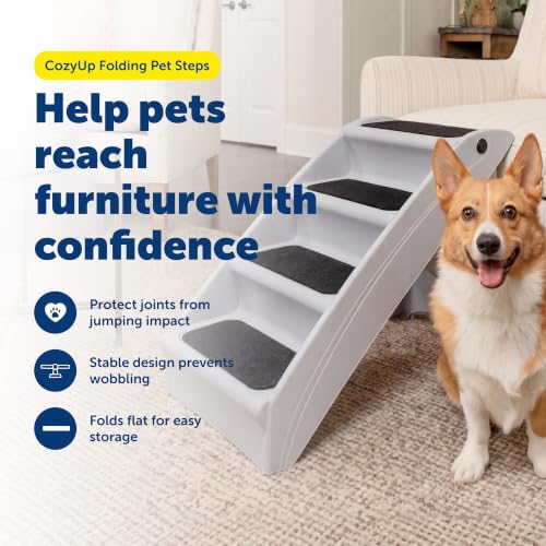CozyUp Folding Dog Stairs (Sofa - 20 Inches Tall / Gray)