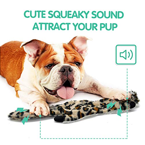 Dog Squeaky Toys No Stuffing (For Medium and Large Breed / 3 Pack - Pig Cow Leopard)