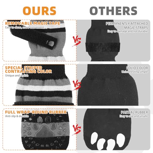 Anti Slip Dog Socks to Prevent Licking Paws and Slipping (black / Large)