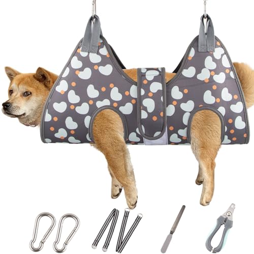 Dog Grooming Hammock with Nail Clippers (XL for X-Large Dogs 95LB)