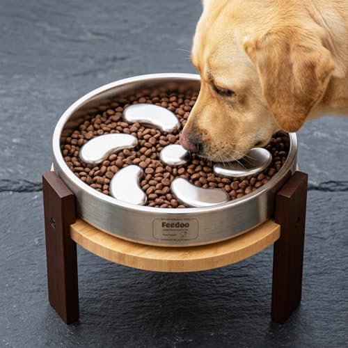 Elevated Dog Bowl Stand (7" Height 3Cups Slow Feeder)