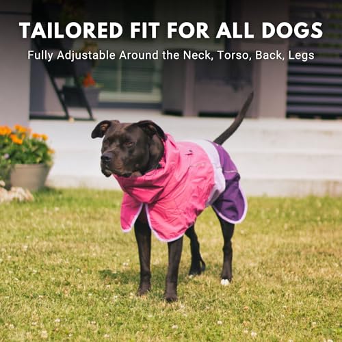 Dog Raincoat Waterproof Rain Jacket w (Pink Lilac Purple / X-Large)