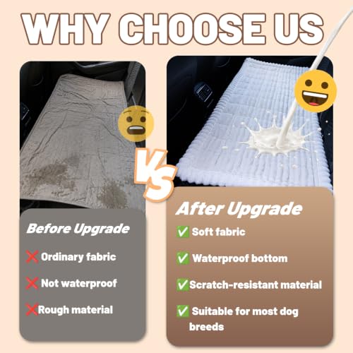 Dog Car Seat Waterproof Bed Cover Back Seat White 23.6”x51” (White / 23.6”x51”)