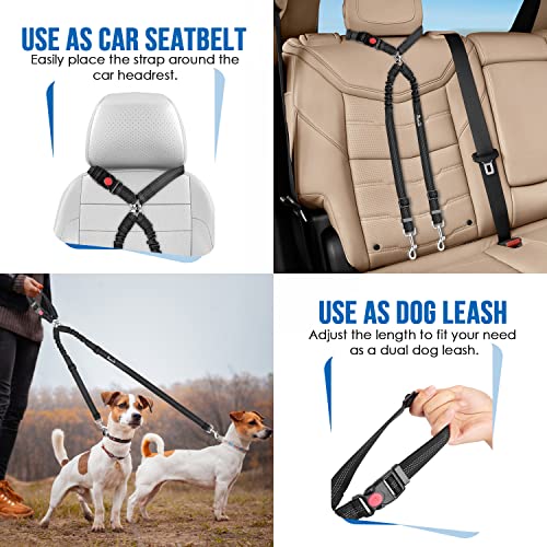 Double Dog Car Seat Belt (Black)