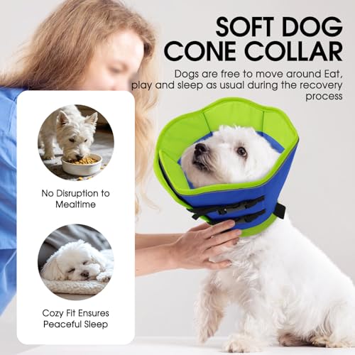 Dog Cone Cones for Dogs to Stop Licking (Blue / Large)