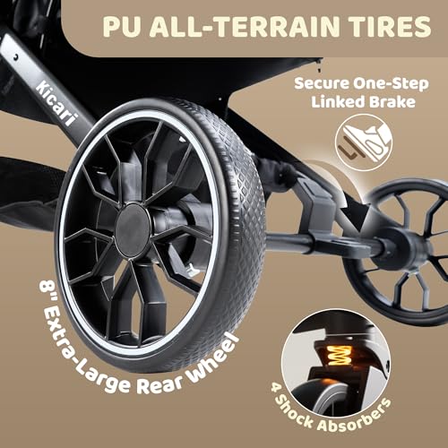 All Terrain Dog Stroller for Small to Medium Dogs (Mocha Brown)
