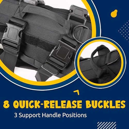 Dog Lift Harness for Rear Leg Support (Black / L)