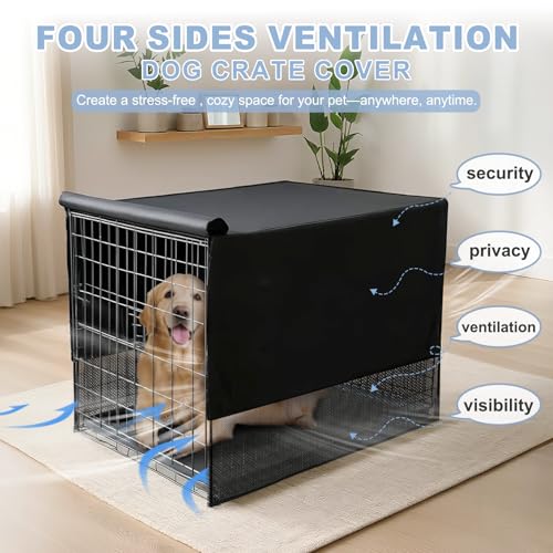 Breathable Dog Crate Cover (36"L x 23"W x 25"H / Black)
