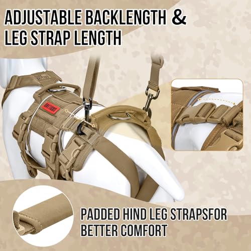 Breathable Dog Lift Harness for Large Medium Sized Dogs (Large / Brown)
