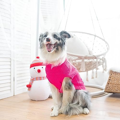 Turtleneck Dog Sweater (Small/Medium / Fushcia)
