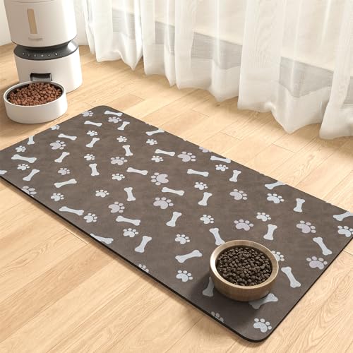 Absorbent Pet Feeding Mat (MP-BROWN / 17"x34")