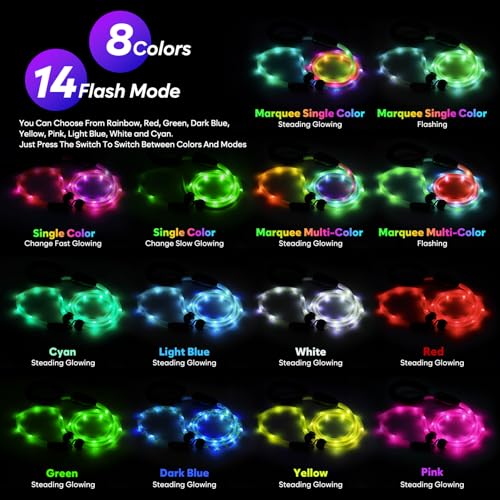 Light Up Dog Leash with Collar 2 (Multi-colored)