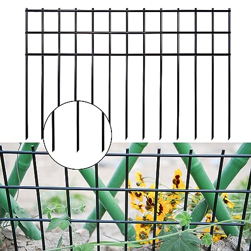 Animal Barrier Fence No Dig (Triple-Wire 15 Pack 24×15 Inch Black)