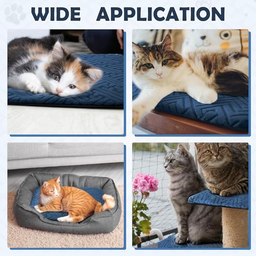 2 Pcs Winter Self Warming Cat Bed (Blue)