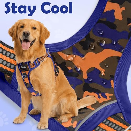 Dog Harness No Pull (Camo Orange / X-Large)