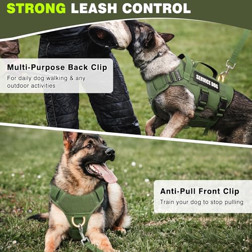 Service Dog Vest Harness for Large Dog (Large / Green)