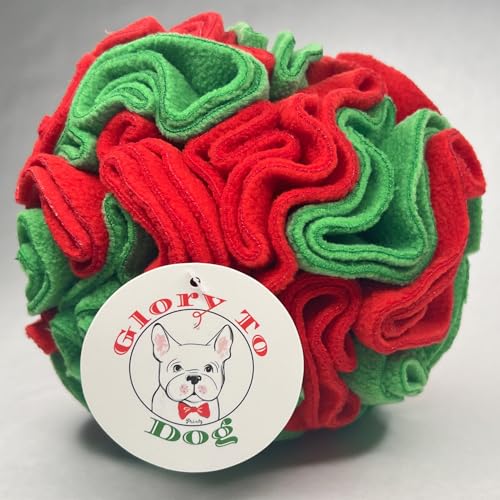 Medium Breed Snuffle Puzzle Ball Toy Christmas Green (Red and Green / Large)