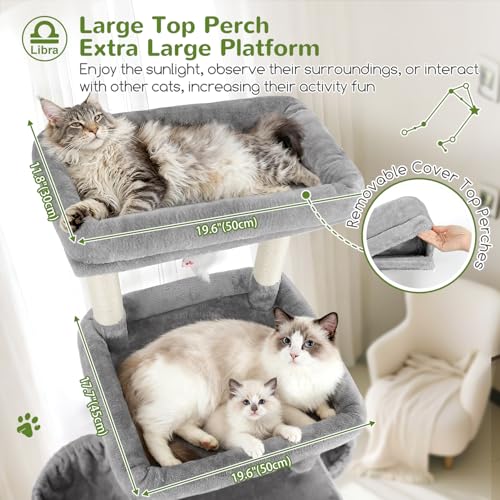 Z78 Heavy Duty Cat Tree for 20lbs Large Adult Cats (Light Grey / 78 inch)