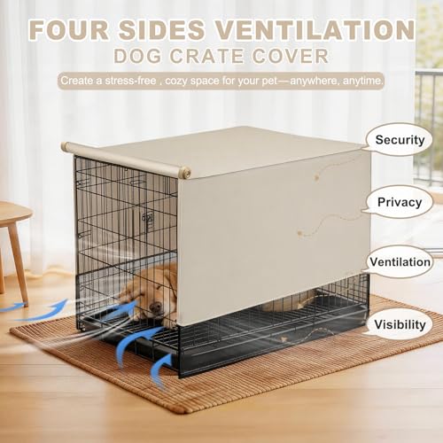 Breathable Dog Crate Cover (18"L x 12"W x 14"H / Tan)