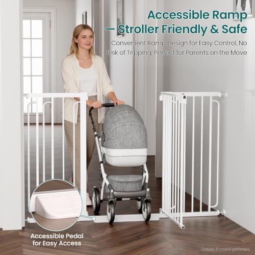 36" Extra Tall Baby Gate (White / 30.4"-56.8" W x 36" H)
