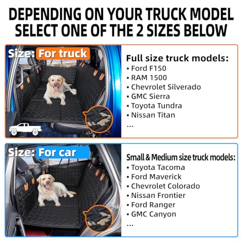 Dog Car Seat Cover for Back Seat (Black / XL-for Full Size Truck)