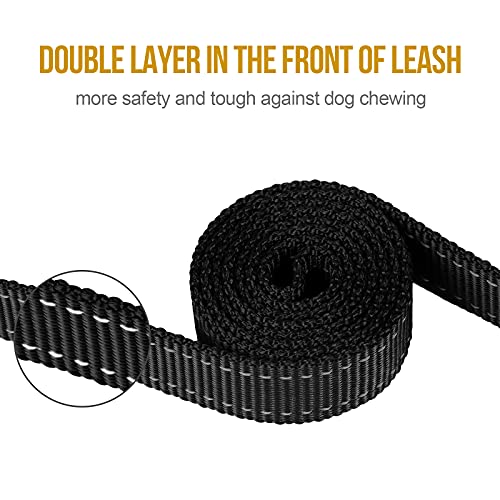 No Pull Dog Leash with Handle for Medium Large Dogs (Black / 6FT)