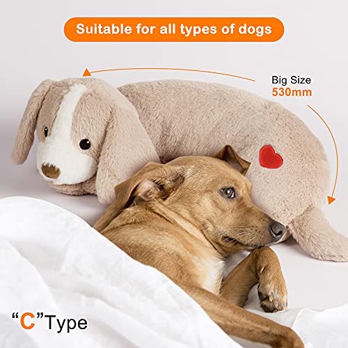 Puppy Heartbeat Toy Heartbeat Stuffed Toy for Dogs (Light Brown)