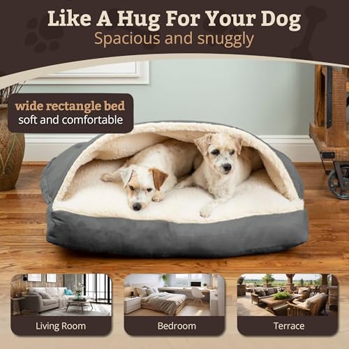 Rectangle Cozy Cave Dog Bed (Anthracite / Small)