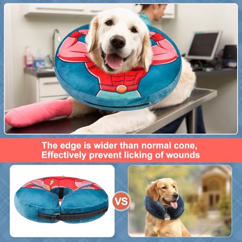 Dog Cone Collar Alternative After Surgery (Dark Blue / L(Neck:16"-18"))