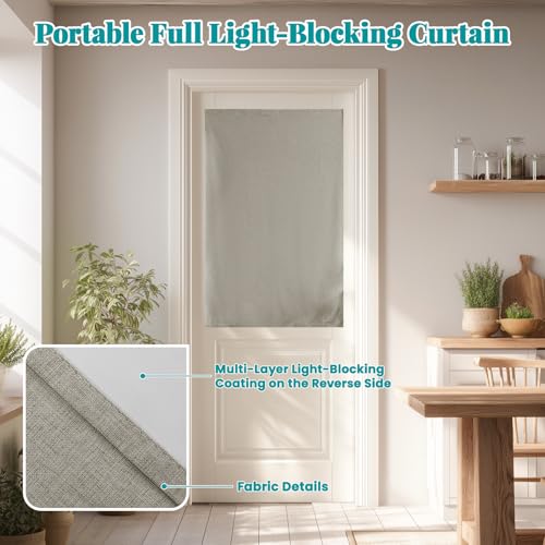 100% Blackout French Door Curtains (25"W x 40"L (Pack of 1) / Light Brown)