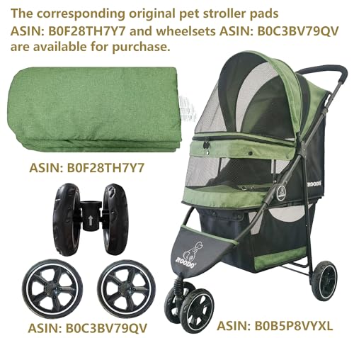 3 Wheel Pet Stroller Best Lightweight Foldable Compact Portable Jogger All Terrain Travel Pet Gear Puppy Kitty Stroller for up to 30lbs Medium Small Dogs and Cats (Cationic Green)