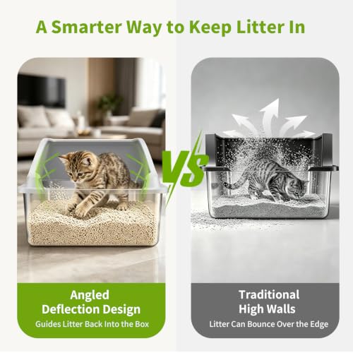 Stainless Steel Cat Litter Box (Light Grey XL)