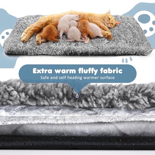 6 Pack Self Warming Pet Cat Dogs Pad 18 x 24 Inch Grey (18 x 24 Inch / Grey)