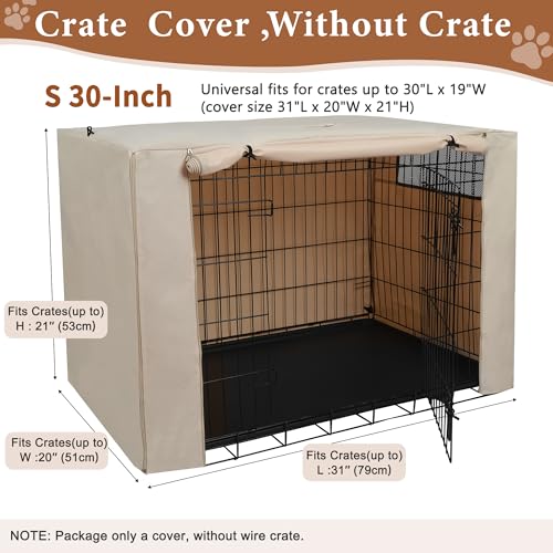 Dog Crate Cover (30.0"L x 19.0"W x 21.0"H / Beige)