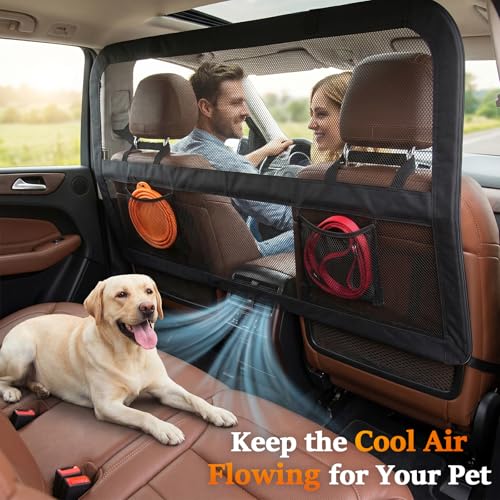 Heavy Duty Dog Car Barrier with Sturdy Metal Frame (Large)