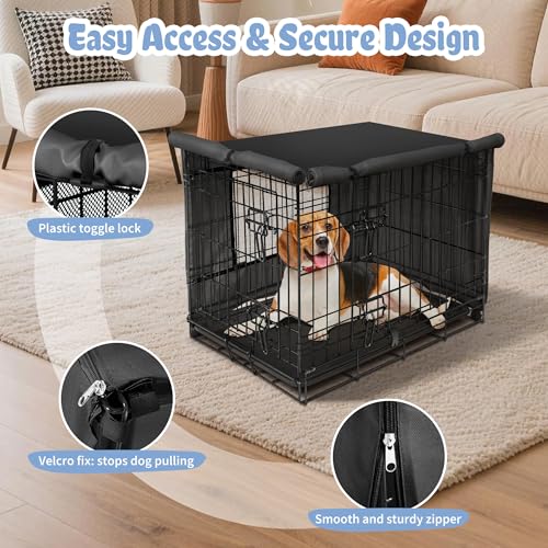 Dog Crate Cover (30.0"L x 19.3"W x 21.3"H / Black)