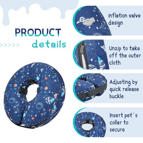 Inflatable Dog Cone Collar Alternative After Surgery (Star / XL(Neck 14"-18"))