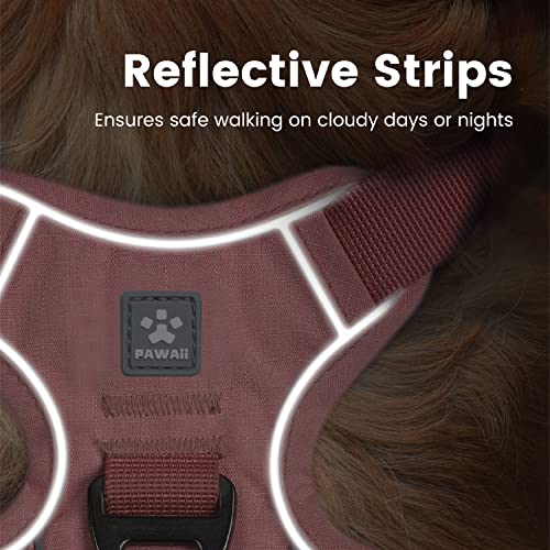 No Pull Dog Harness with Pet ID Tag (S (Bigger than Normal (Chest: 17"-22'' )) / Mimi Pink)