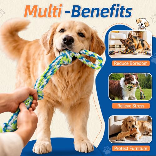 9 Pack Dog Rope Toy Set for Large Dogs (Multiple colors)