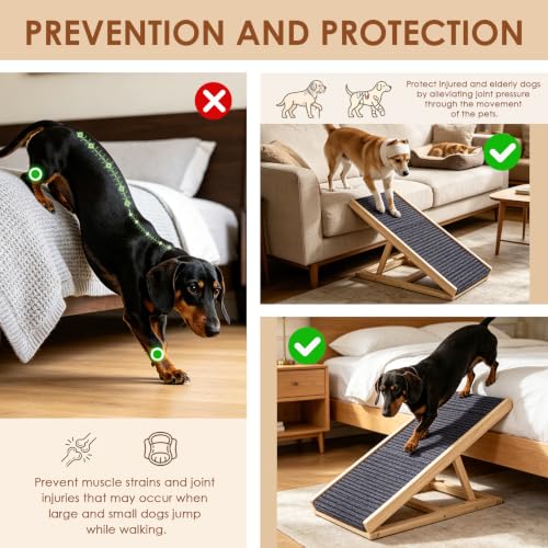 Dog Ramp for Sofa Bed 3 Adjustable Heights with Nail Scratch Board