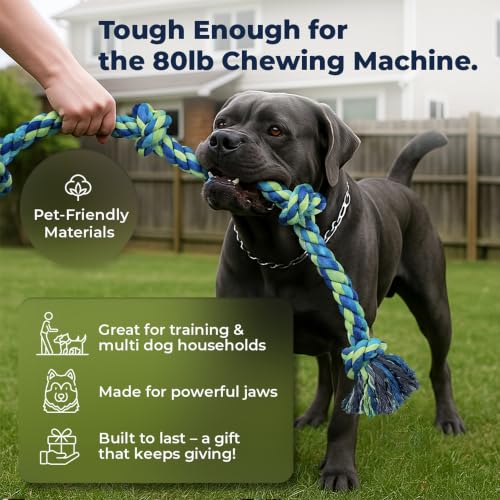 Giant Dog Tug of War Rope Toy (Neon / 1 Pack)