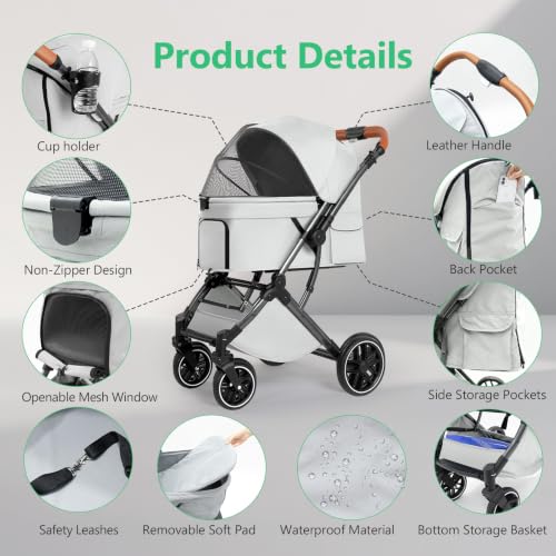 Pet Stroller for Small (Grey)