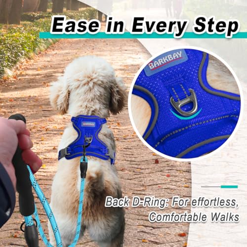 Dog Harness for Small Sized Dog No Pull Mesh 2 Clips Dog Vest (X-Small / Sapphire Blue-Mesh)