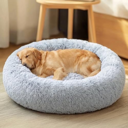 Calming Dog Beds Extra Large Sized Dog (01 - Smoke Grey / 45.0"L x 45.0"W x 10.0"Th)
