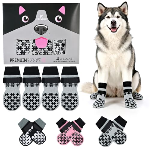 Dog Socks with Grippers (XXL(Pack of 4))
