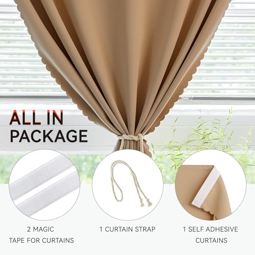 Blackout Curtains Adhesive (Brown / 47"W x 79"L (Pack of 1))