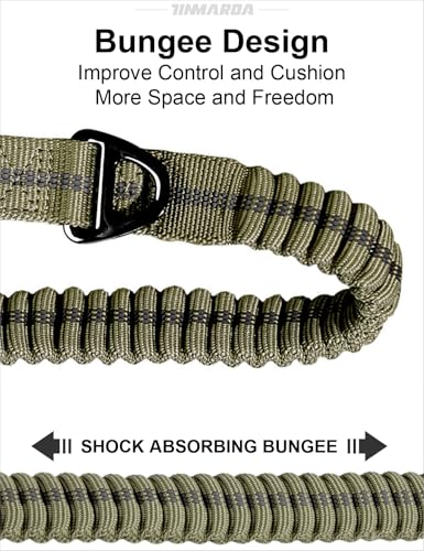 Heavy Duty Dog Leash with 2 Padded Handles & Advanced Easy Metal Clip (Army Green)
