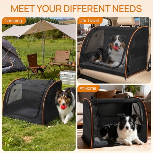 Dog Car Seat Enclosed Carrier for Pets Travel Safety Dog Crate Soft - PetSolution